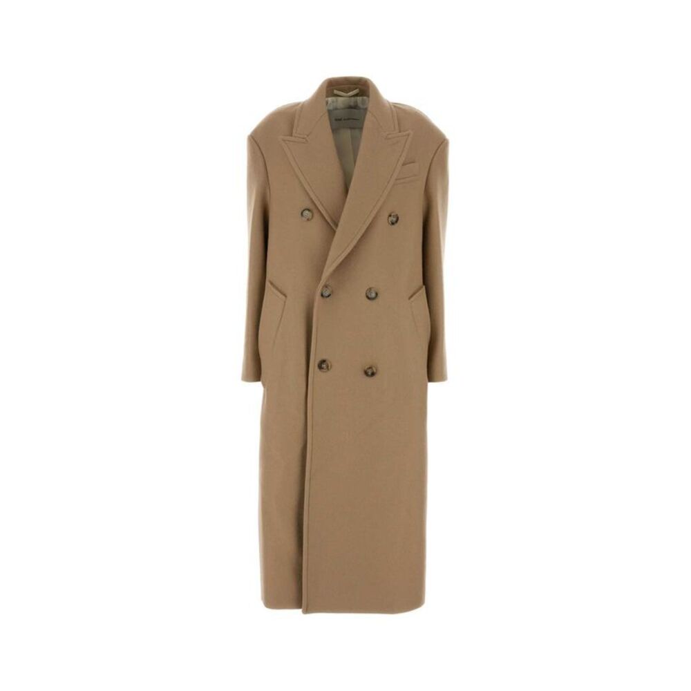 Ami Women Beige Wool Coat